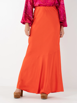 Bias Skirt in Tangerine