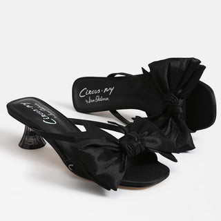 Natalina Kitten Heel Mule in Black