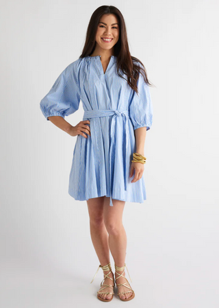 Blake Dress in Blue Stripe