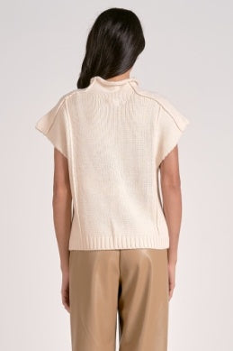Cap Sleeve/Sleeveless Sweater in Off White