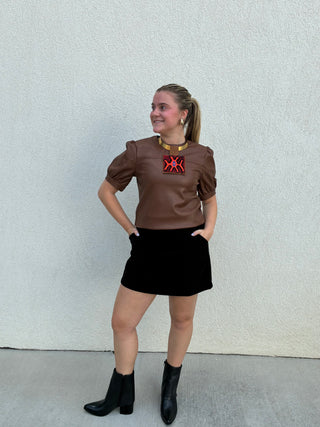 Short Black Corduroy Skirt