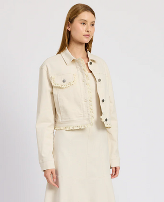 Gwendolyn Denim Jacket in Off White