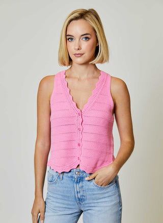 Lily Crochet Sweater in Pink