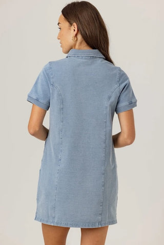 Claudine Dress in Light Wash