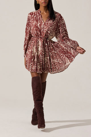 Marisela Dress in Rust Print