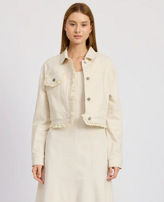 Gwendolyn Denim Jacket in Off White