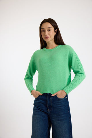 Cable Sleeve Crew in Mojito