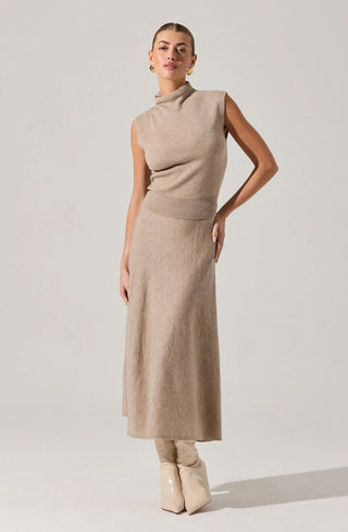 Deora Sweater Skirt in Taupe