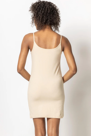 Lilla P Knit Slip Dress in Nude