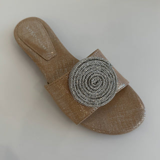 Dina Flat in Camel Metallic