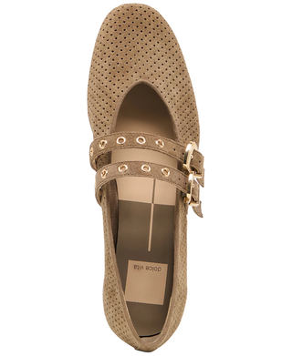 Baylee Grommet in Olive Perforated Suede