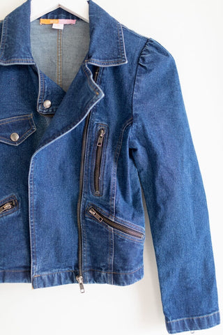 Moto Jacket in Dark Denim