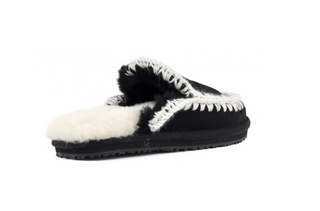 Eskimo Slipper in Black Suede