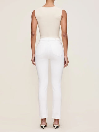 Mara Straight Mid Rise Instasculpt Jeans in White
