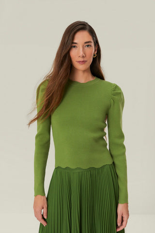 Knit Blouse in Green