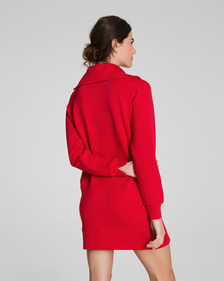 Air Essentials Half Zip Dress in Red