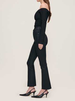 Bridget Boot High Rise Instasculpt Crop in Black Coated