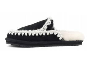 Eskimo Slipper in Black Suede