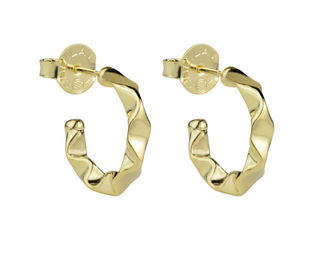 Small Wrinkled Hoops in Shiny Gold