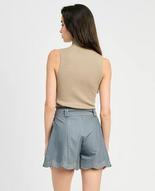 Angeline Shorts in Chambray