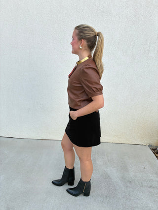 Short Black Corduroy Skirt