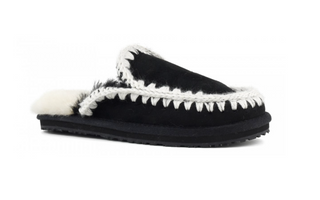 Eskimo Slipper in Black Suede