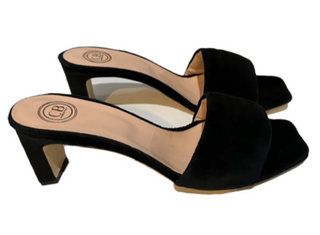 Positano Velvet Mule in Black Silk Velvet