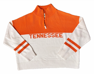 Tennessee Quarter Zip in Orange/White