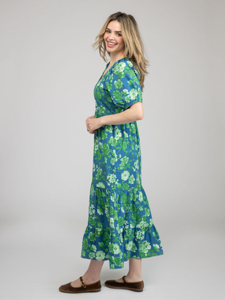 Poppy Dress in Blue Fancy Flower