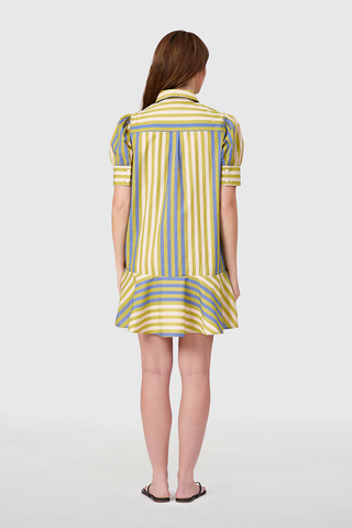 Liv Dress in Chartreuse Stripes
