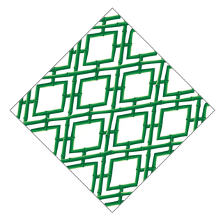 Green Bamboo Lattice Paper Cocktail Napkin