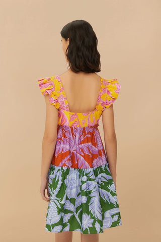 Tropical Swing Mix Mini Dress