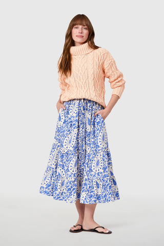 Market Skirt in Steel Paisley