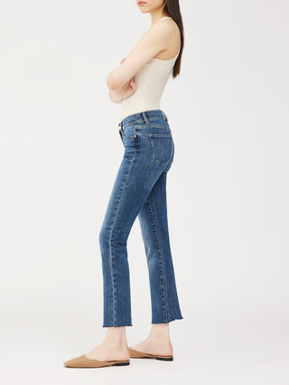 Mara Straight Mid Rise Instasculpt Ankle Jeans in Chancery