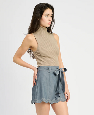 Angeline Shorts in Chambray
