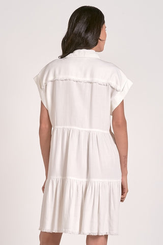 Shirt Flair Dress in White