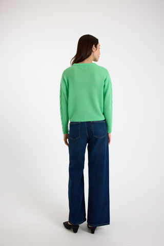 Cable Sleeve Crew in Mojito