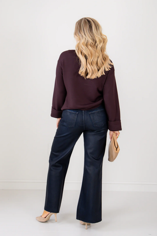 Air Essential Cropped Turtleneck in Truffle Brown