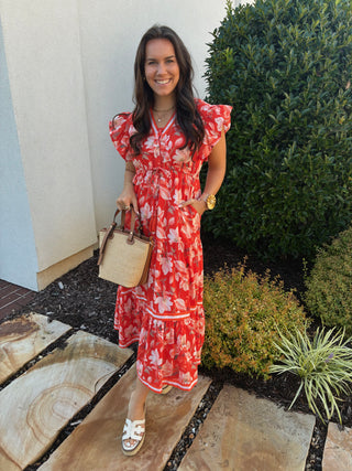 Amalfi Maxi Dress in Magnolia Orange