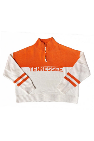 Tennessee Quarter Zip in Orange/White
