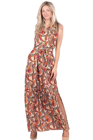 Lydia Dress in Rust Multi