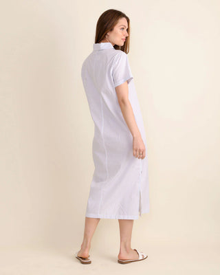Kiawah Dress in Blue White Stripe