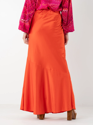Bias Skirt in Tangerine