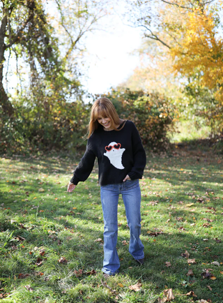 Sweet Ghost Chunky Crew in Black