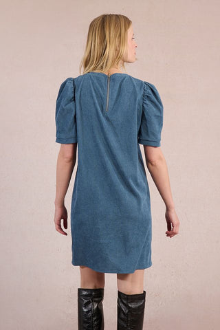 Woven Dress in Denim Blue