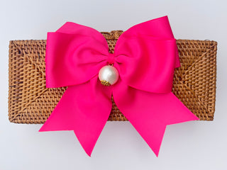 Colette Fluffy Bow Pearl Drop Bag