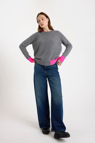 Colour Pop Maya in Mid Grey/Diva Pink