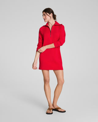 Air Essentials Half Zip Dress in Red