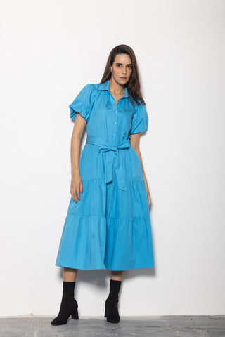 Clara Dress in Cerulean