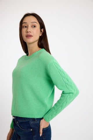 Cable Sleeve Crew in Mojito